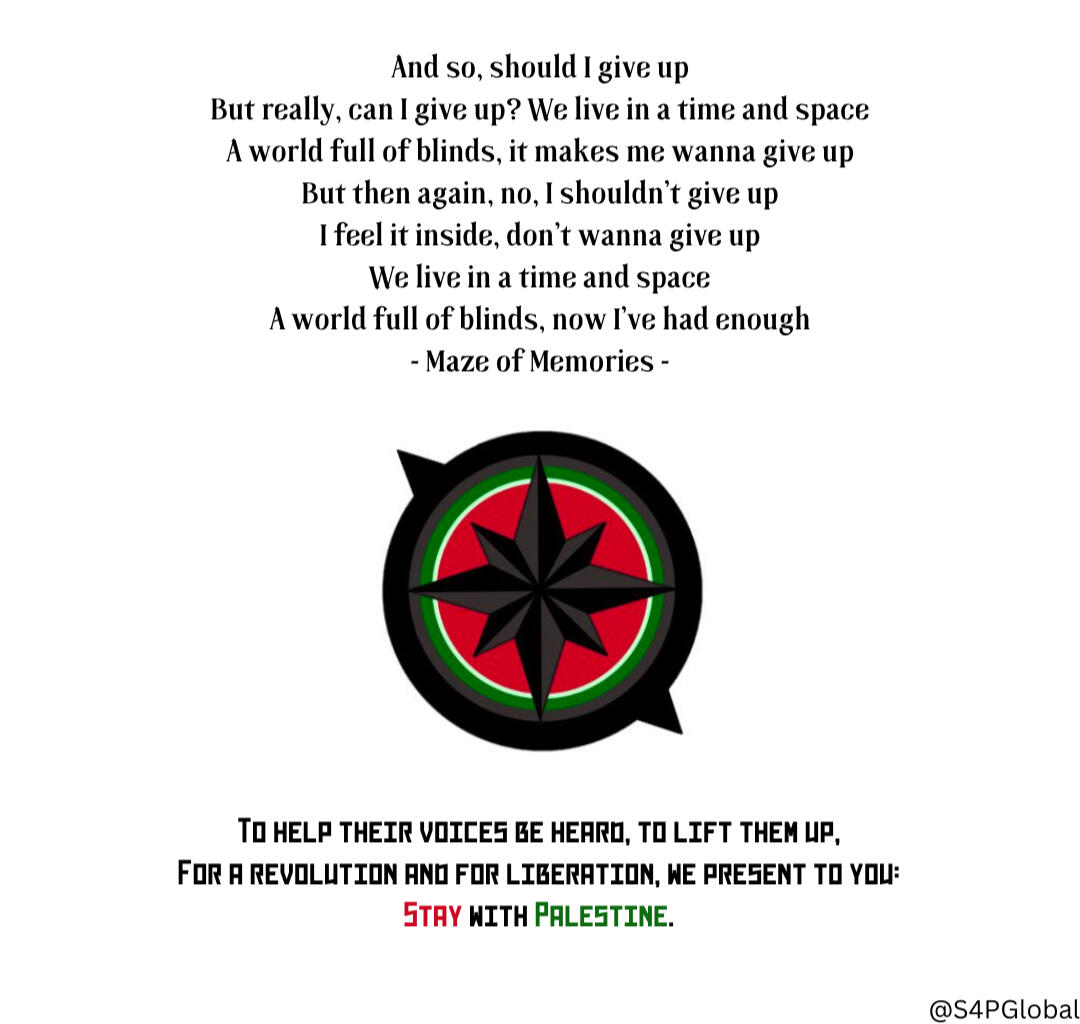 And so, should I give up But really, can I give up? We live in a time and space A world full of blinds, it makes me wanna give up But then again, no, I shouldn't give up I feel it inside, don't wanna give up We live in a time and space A world full of blin
